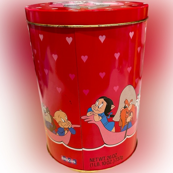 VTG 1990 LOONEY TUNES BUGS BUNNY BRACHS VALENTINE TIN WARNER BROS no chocolate - Picture 4 of 11